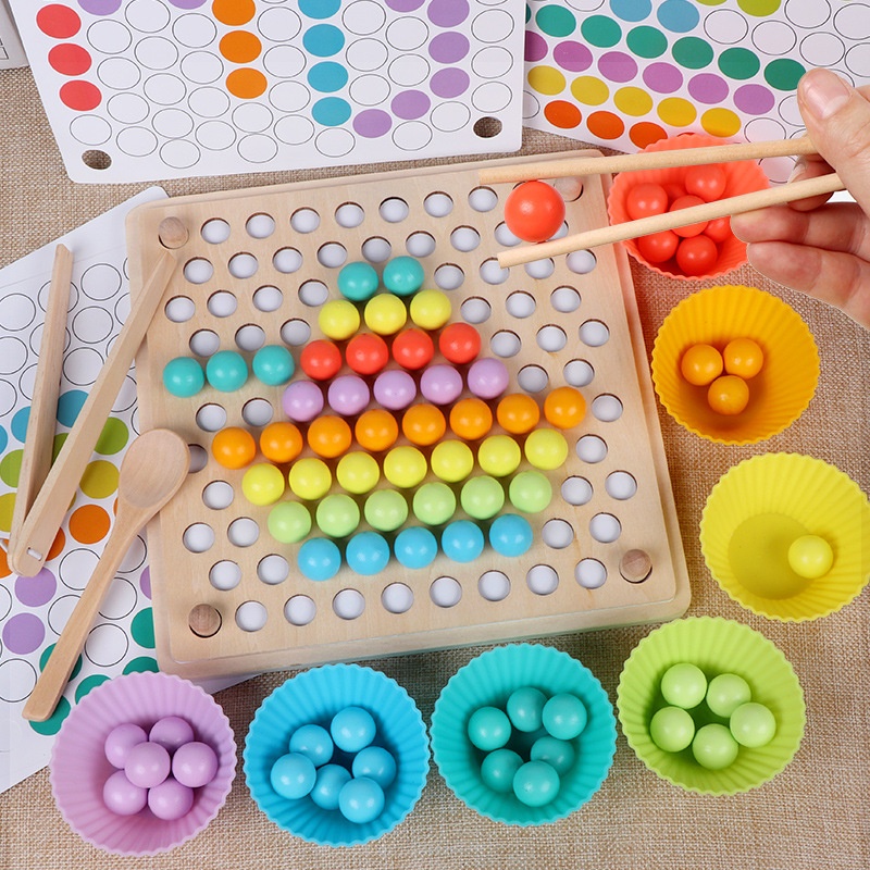 Baby Montessori Early Education Teaching Aids Children's Educational Toys Clip Beads Fine Motor Training Toys