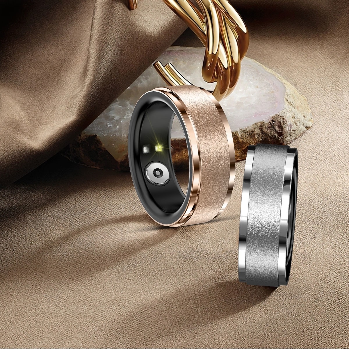 SMARTRINGSmart Ring Heart Rate Blood Oxygen Sleep Temperature Monitoring Waterproof Pedometer Bluetooth Ring