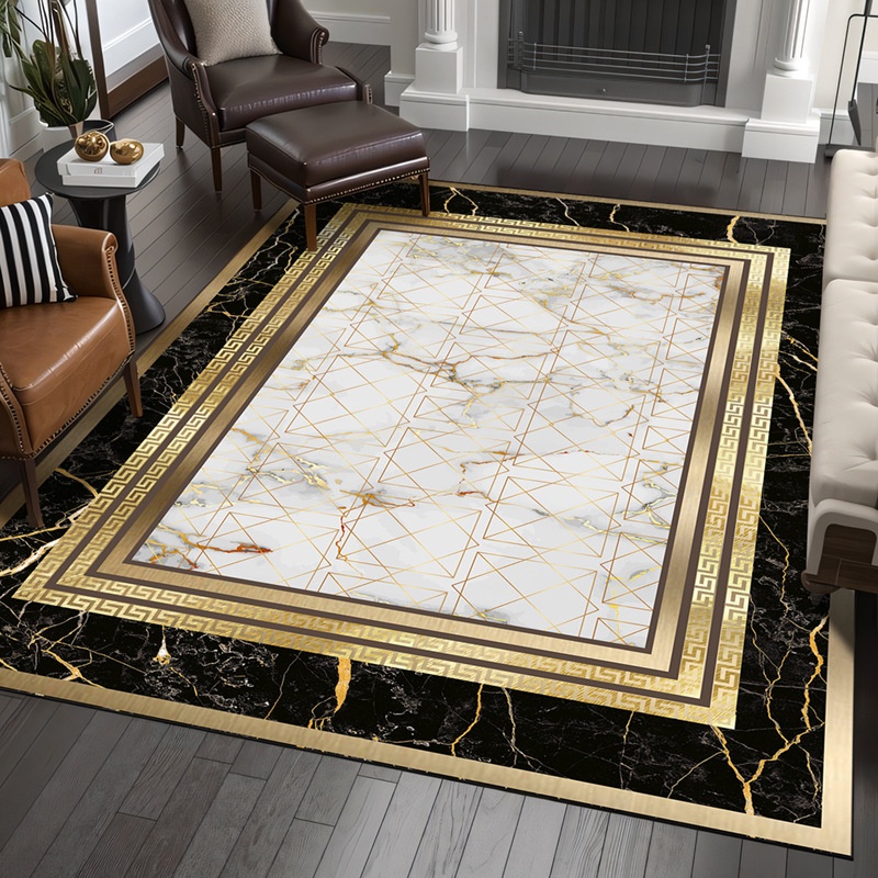 Fully Paved Living Room Carpet Thickened Water-absorbent Gold Diamond Velvet Floor Mat Large Area Sofa Coffee Table Mat Bedroom Cloakroom Foot Mat