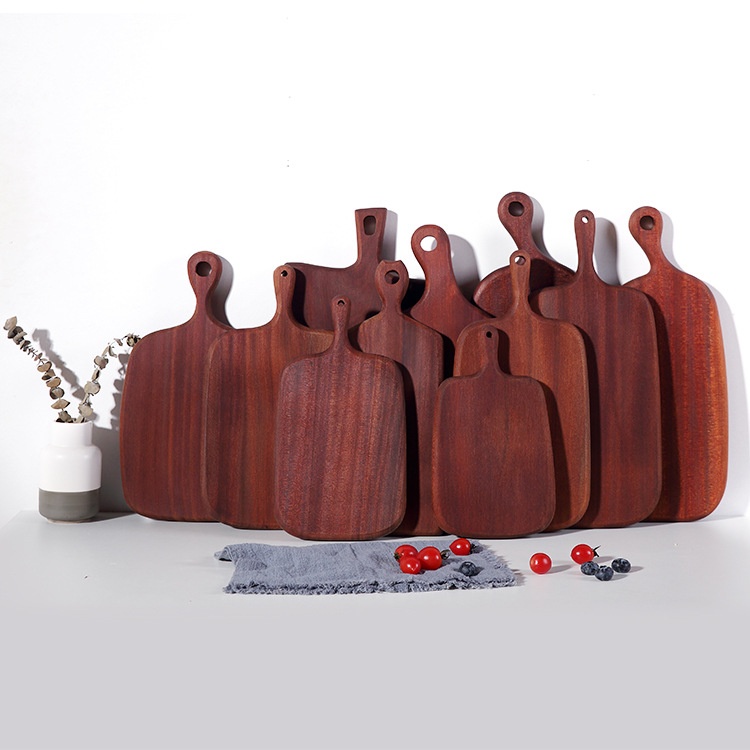 Sapele Ebony Steak Tray Coffee Western Restaurant Wooden Tray Japanese Pizza Bread Wooden Chopping Board