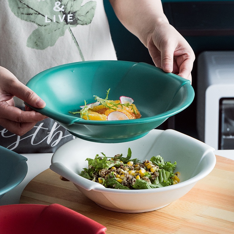 Nordic Creative Ceramic Soup Bowl Household Salad Bowl Fruit Bowl Large Noodle Bowl Hotel Tableware