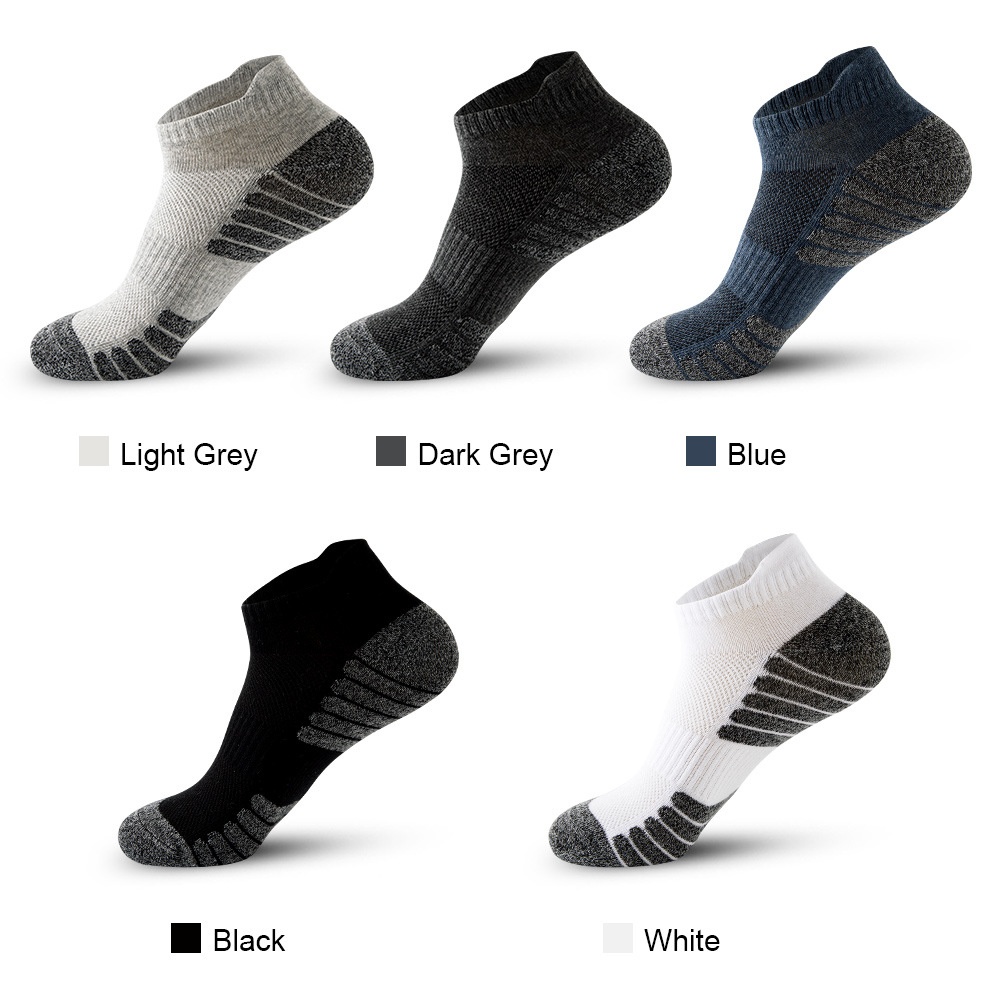 Men's Socks Short Socks Men Summer Thin Deodorant Sweat-absorbent Breathable Mesh Sports Socks Cotton Socks Running Solid Color Short Socks