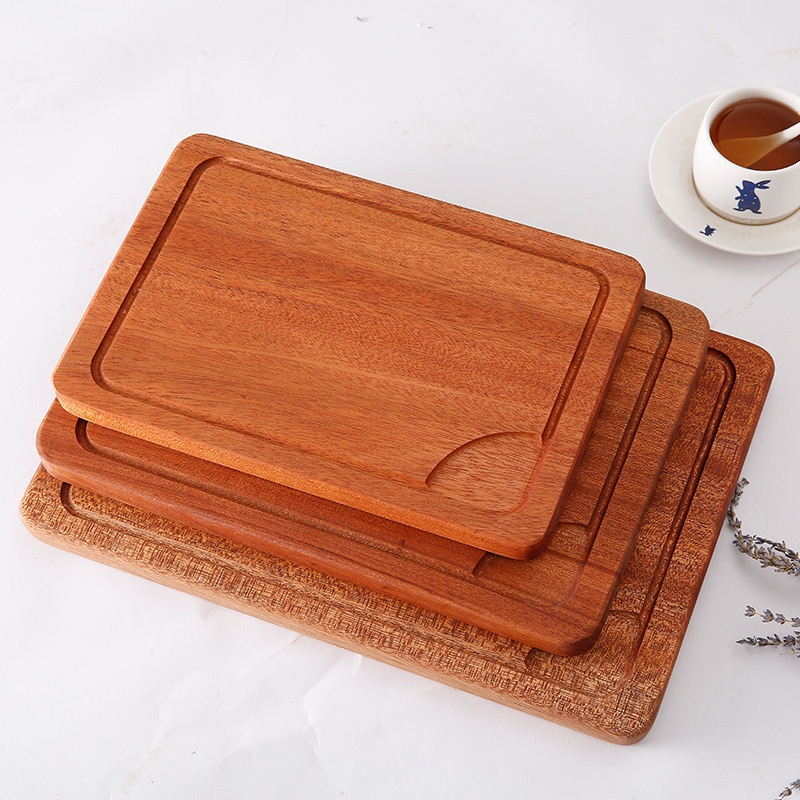 Wooden Sapele Steak Board Wooden Tray Sushi Board Commercial Western Restaurant Steak Plate Rectangular Bread Cutting Board