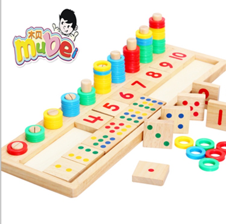 Mubemon's Alphabet Teaching Logarithm Board Children's Early Education Rainbow Donut1-10 Teaching Aids0.65 KG