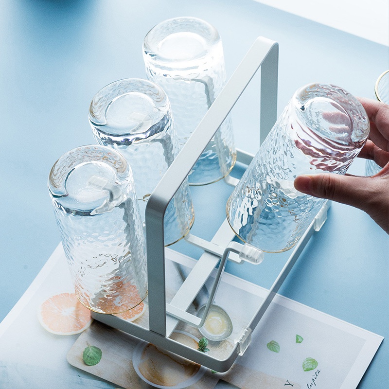 Creative Home Drain Cup Rack Kitchen Rack Iron Products Daily Necessities Glass Drain Iron Rack