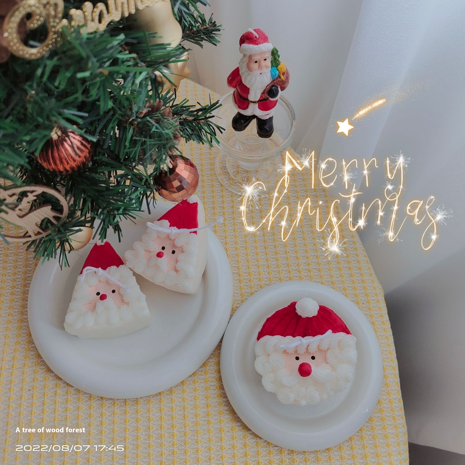 Christmas Scented Candles Santa Claus Cake Ornaments Gifts Shooting Props Fragrance Candlelight Dinner
