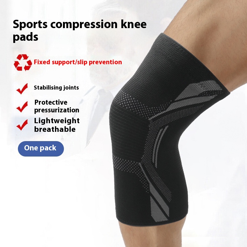 Professional Sports Knee Pads Knitted Nylon Protection Pressure Moisture Absorption Breathable Non-slip Basketball Badminton Fitness Knee Pads