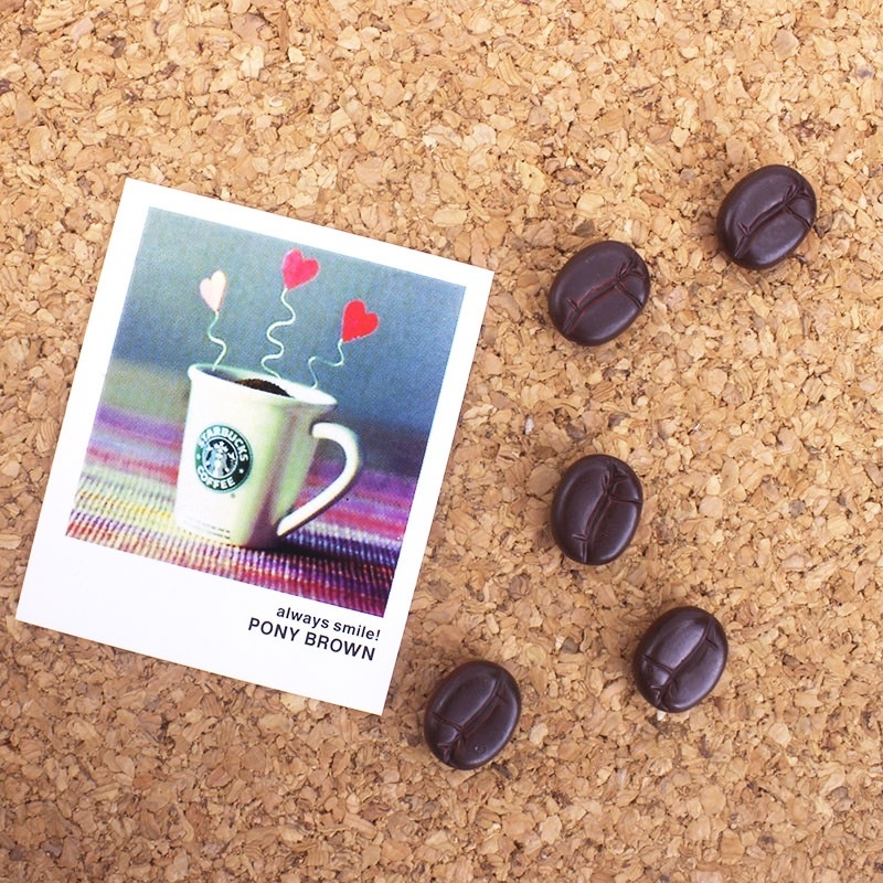 Coffee Bean Pushpin Photo Wall Pushpin Cork Message Board Decoration Refrigerator Magnet Creative I-shaped Felt Whiteboard