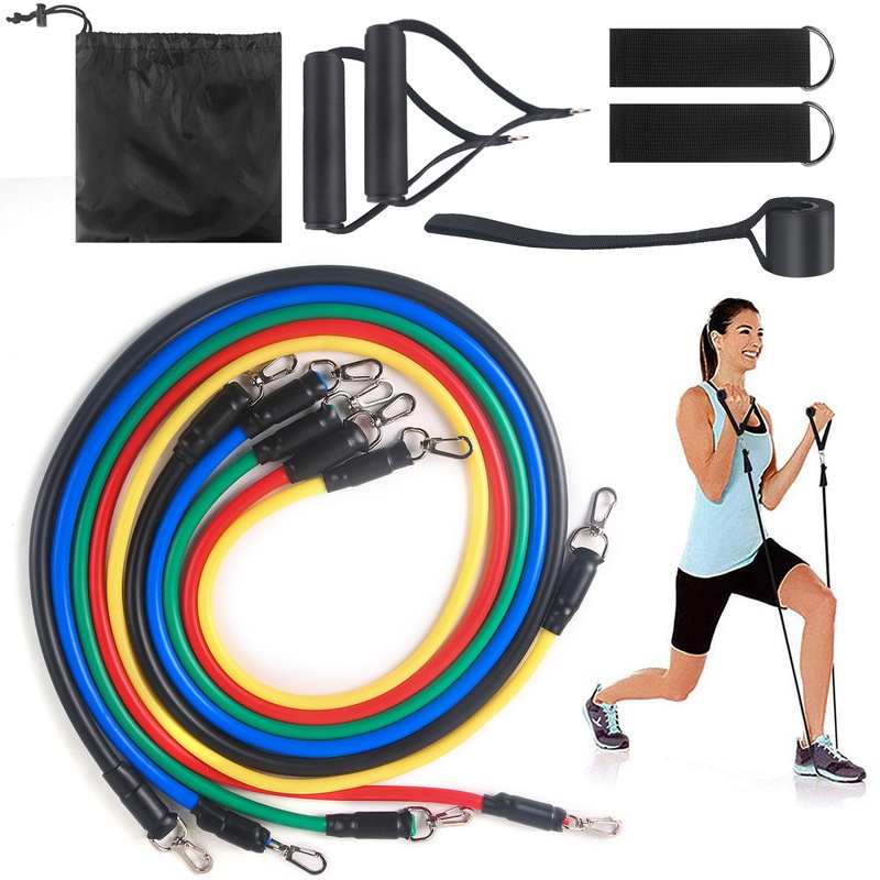 Fitness TPE11-piece Set Of Pull Rope Elastic Rope Indoor Training Set Multi-function Puller Resistance Band