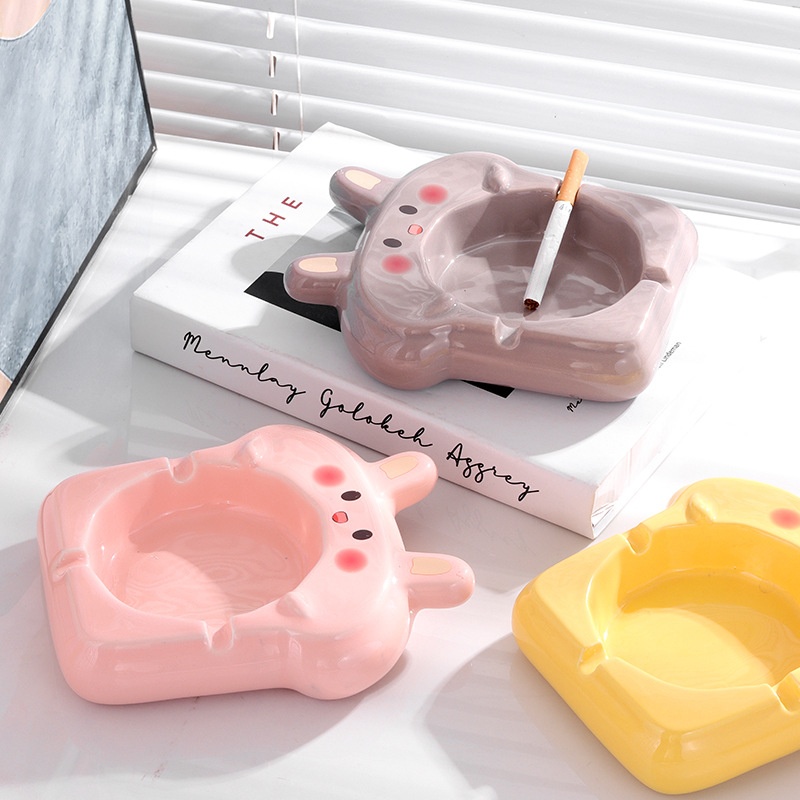 Cartoon Ceramic Ashtray Home Living Room High Value Ashtray Personality Cute Ashtray Hotel KTVOrnaments
