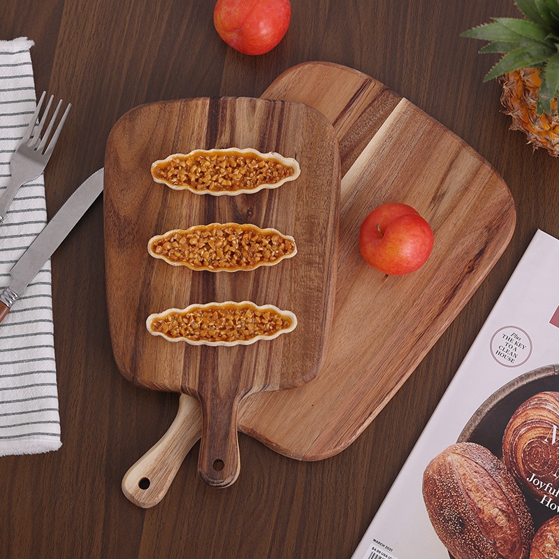 Japanese Acacia Wood Steak Board Solid Wood Bread Board Fruit Food Board Home Chopping Board Kitchen Hanging Small Vegetable Board