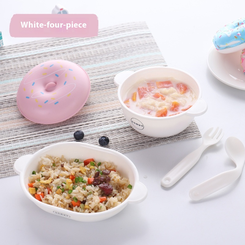 Baby Baby Food Plate Cutlery Knife Fork Spoon Bowl Set Anti-scalding Plastic Cartoon Children's Tableware Set