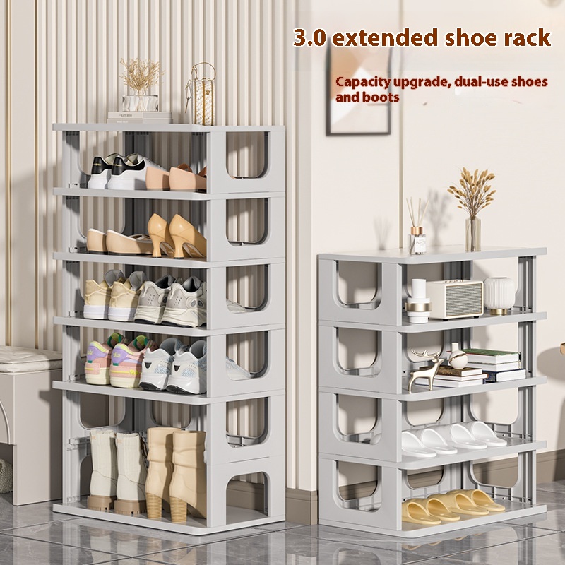 Simple Plastic Shoe Storage Rack Door Stairs Gap Shoe Storage Artifact Space Saving Home Widened Shoe Rack