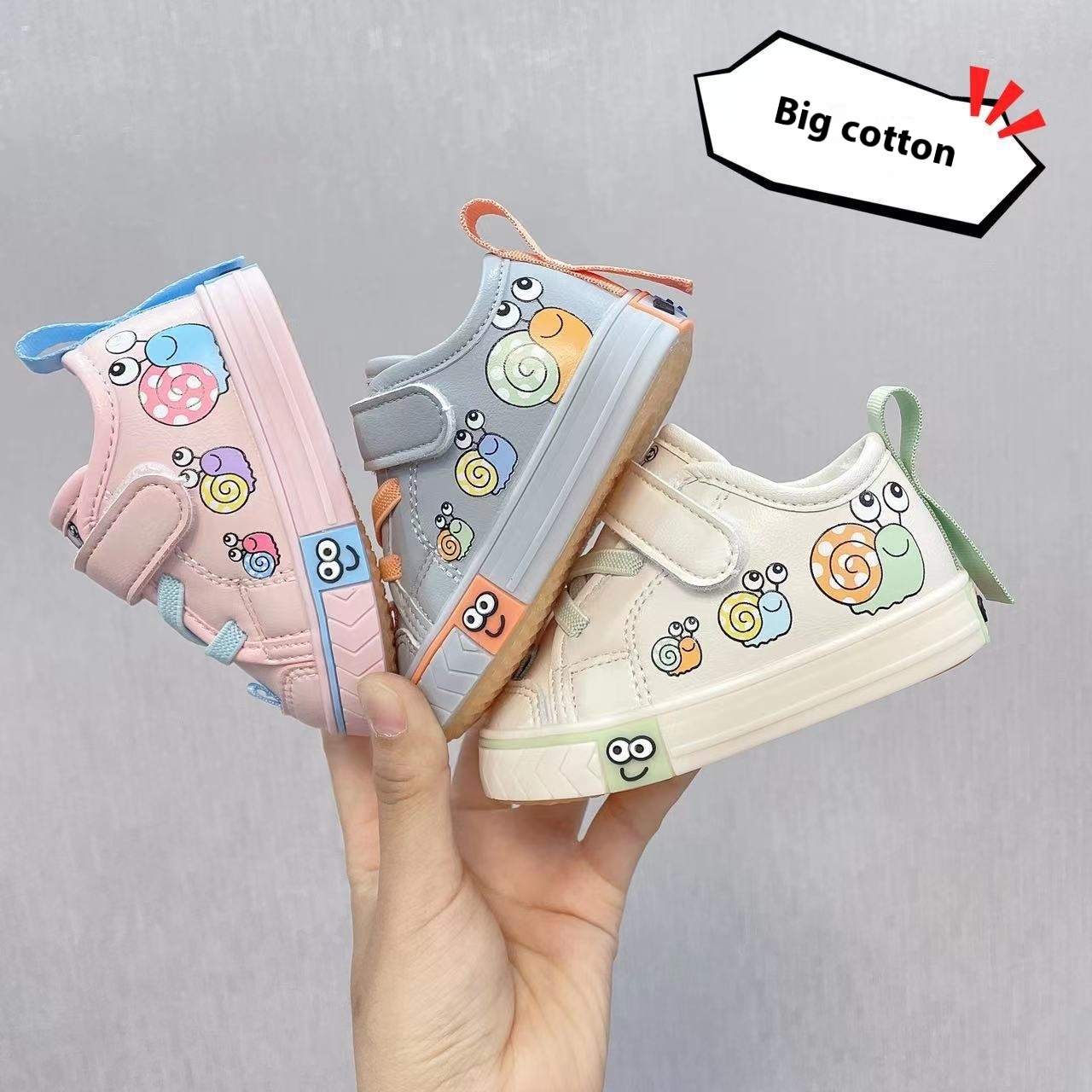 Shangguan Winter Baby Toddler Shoes Velcro Tendon Soft Sole Thick Warm0-2 Years Old Baby Shoes