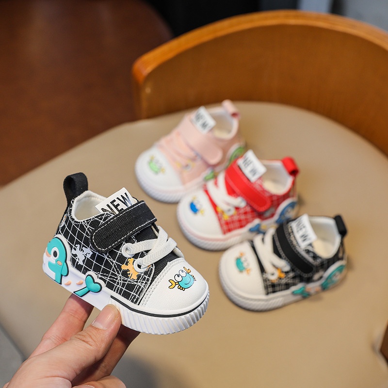 Children's Cloth Shoes Baby Toddler Shoes Soft Bottom Canvas Shoes Infant Cartoon Shoes6-15 Months Boys And Girls Shoes Autumn