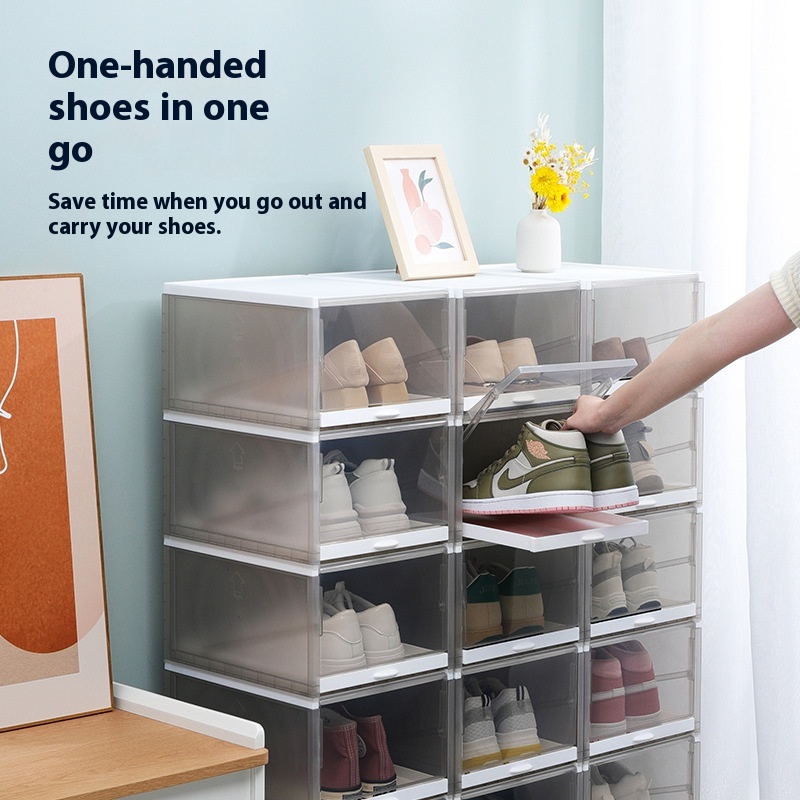 Thickened Multi-layer Household Entrance Porch Shoe Storage Shoe Rack Shoe Cabinet Plastic Transparent Dustproof Drawer Shoe Box