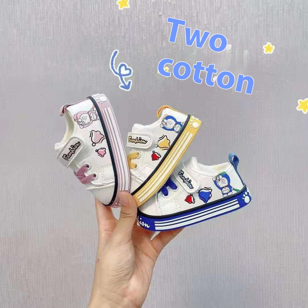 Second Cotton Autumn Baby Toddler Shoes Graffiti Cartoon Boys And Girls Soft Bottom Leather Children's Shoes