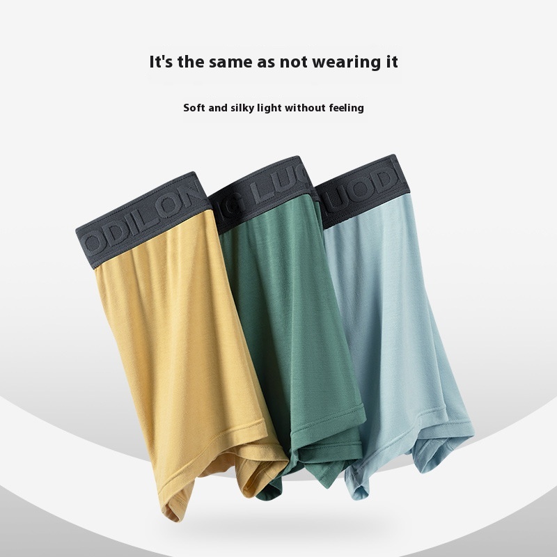 One Piece Modal Underwear Men's Antibacterial Large Size Boxer Briefs Fashionable Youth Seamless Sports Men's Underwear