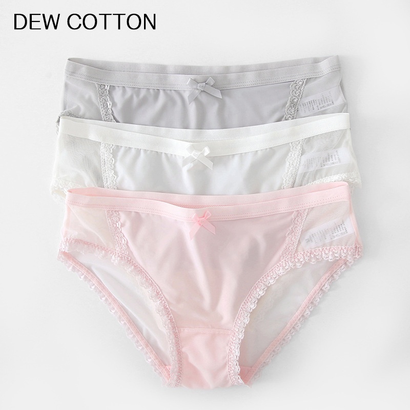 Lace Panties For Women With Low Waist And Thin Straps,Ice Silk Briefs,Pure Cotton Crotch,Comfortable,Transparent And Seamless,Summer Thin Style