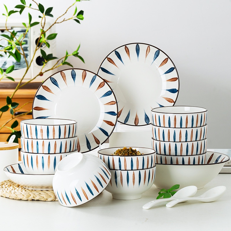 Internet Celebrity Tableware Japanese Bowl And Dish Set Household Bowl And Plate Ceramic Bowl And Chopstick Set Gift
