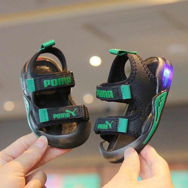 Summer Children's Sandals Baby Soft Sole Toddler Sandals1 To3 Years Old Children's Summer Beach Shoes Anti-kick With Light