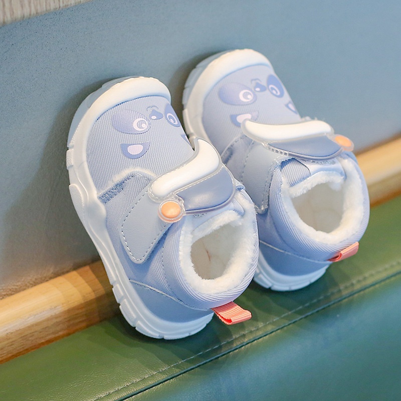 Infant And Toddler Cotton Shoes For Girls,Winter Plus Velvet Warm Toddler Shoes For Babies Aged1 To2 Years Old,Soft Sole Baby Shoes For Boys