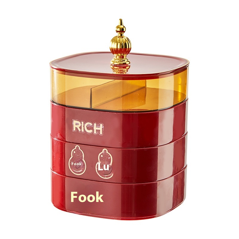 Year Festive Candy Box Home Creative Partitioned Fruit Plate Snack Dried Fruit Candy Box High Value Storage Box