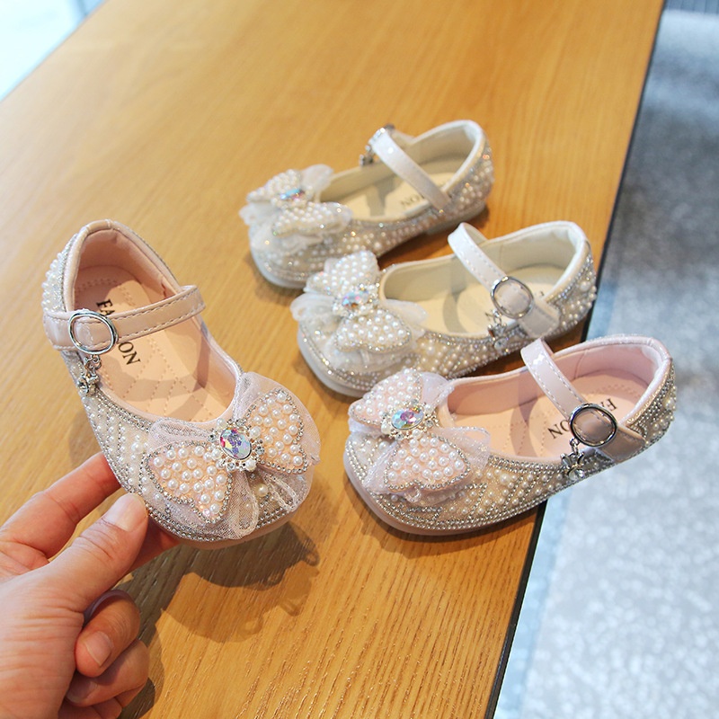 Girls Shoes Princess Shoes Spring And Autumn Children's Shoes Soft Bottom Crystal Shoes Single Shoes Baby Girl Summer