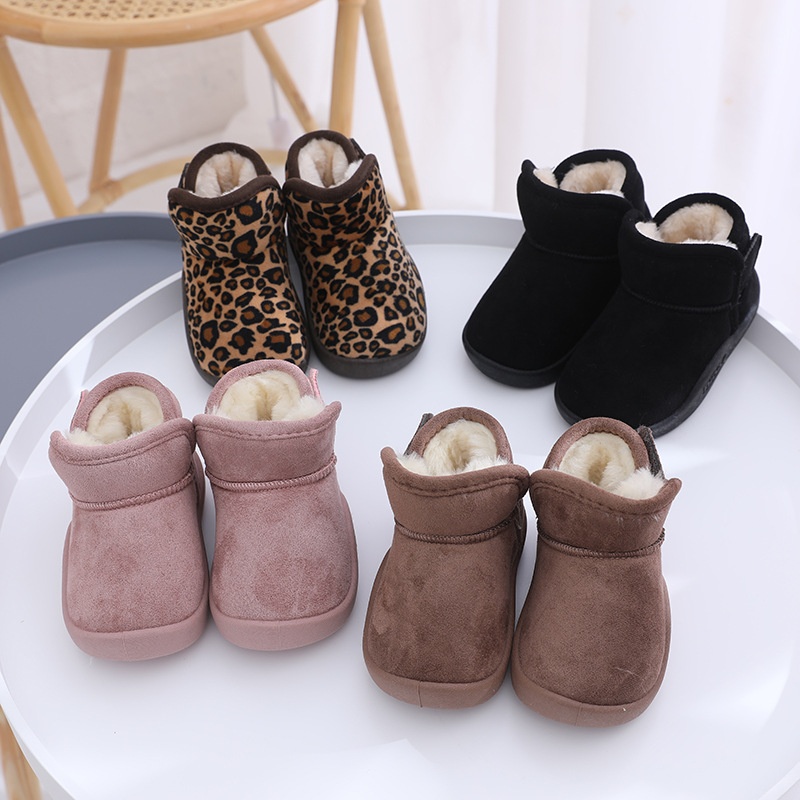 Children's Snow Boots Plus Velvet Thick Warm Soft Sole Baby Winter Shoes Boy's Big Cotton Shoes Little Girl's Cotton Boots