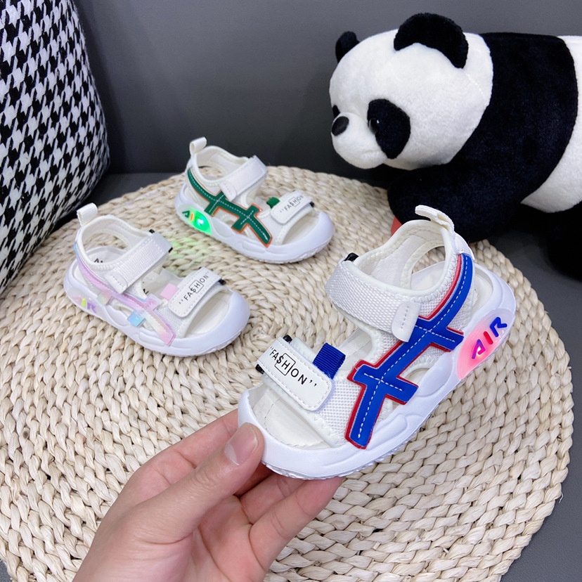 Children's Summer Sandals With Closed Toe And Soft Sole Velcro Baby Toddler Shoes Children's Beach Shoes
