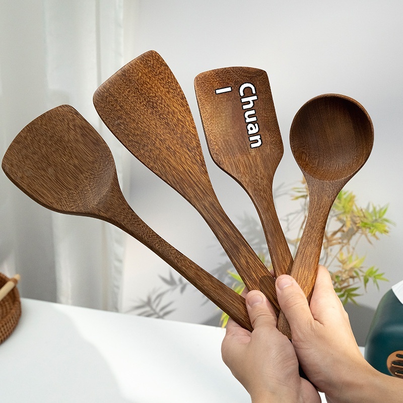 Chicken Wing Wooden Spatula Household Wooden Spatula Non-stick Pan Long Handle Cooking Spatula Soup Spoon Cooking Spatula Kitchenware Set