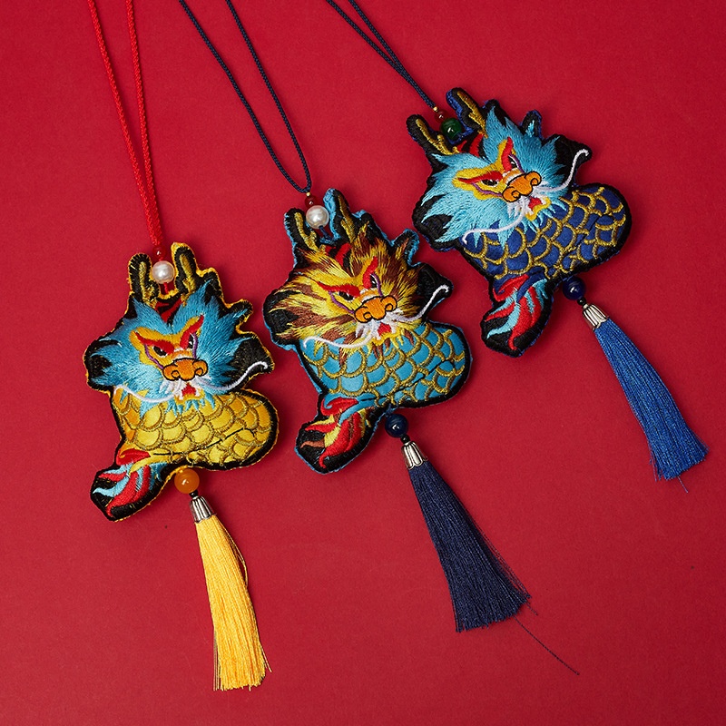Style Auspicious Dragon Incense Bag National Zodiac Incense Bag Pendant Embroidery Chinese Style Incense Bag Pendant Traditional Sewing Double-sided Dragon
