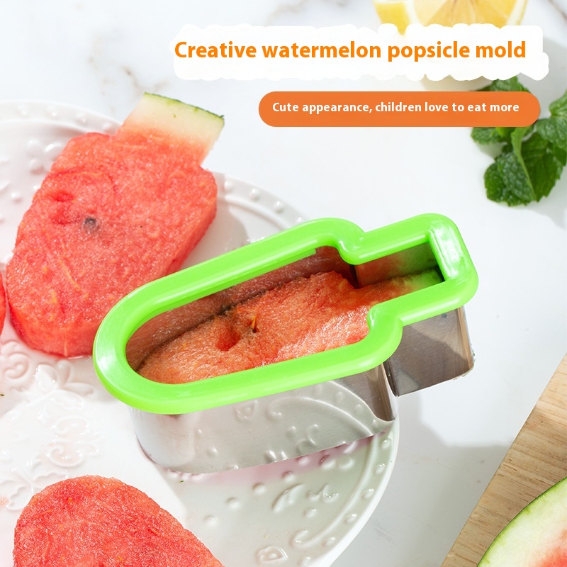 Creative Simple Watermelon Cutting Model Watermelon Cutter Ice Cream Popsicle Shape Stainless Steel Fruit Cutting Tool