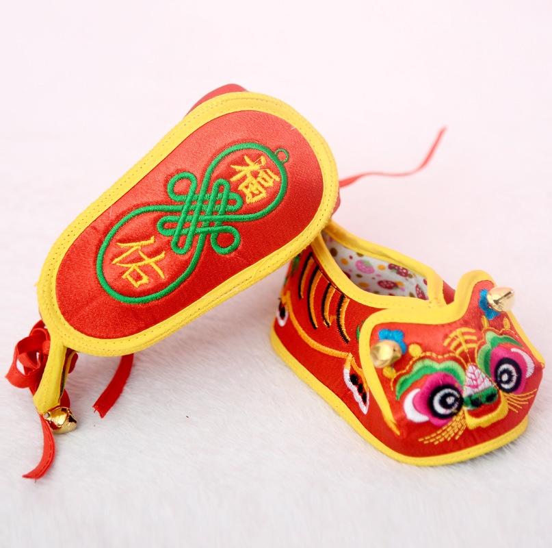 Tiger Head Shoes For Boys And Girls,Baby100-day-old Soft-soled Shoes,Baby Tiger Head Cloth Shoes,Embroidered Breathable0-1 Year Old Single Shoes