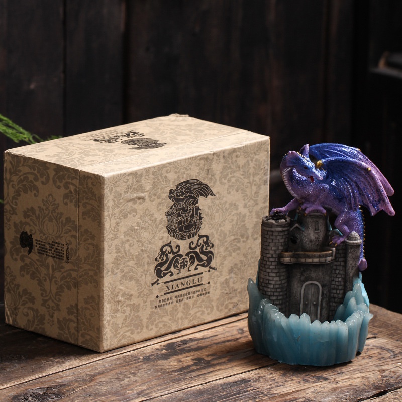 Funny Gifts Dinosaur Backflow Incense Burner Light Unique Resin Crafts European Style Home Decoration