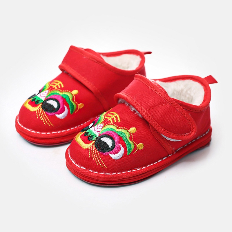 Winter Style Boy And Girl Baby Tiger Head Cotton Shoes Children's Thousand-layer Bottom Cloth Shoes Infant Tiger Shoes Full Moon Hundred Days Old