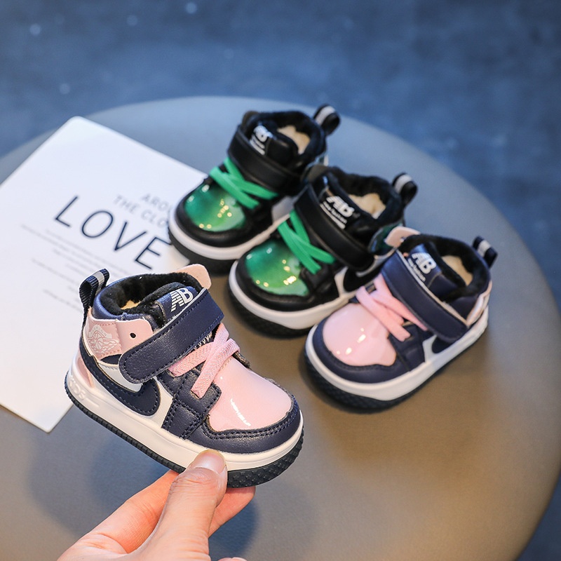 Children's Shoes Winter Baby Toddler Shoes Soft Sole Leather Thick Cotton Shoes6-12 Months Infant Pre-step Shoes