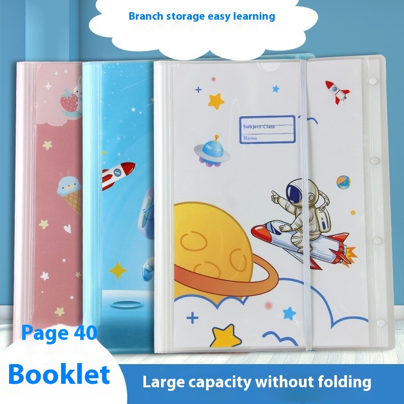 A3 Test Paper Storage Book Student Supplies Information Book Cartoon Folder Transparentert Multi-layer A3 Paper Arrangement