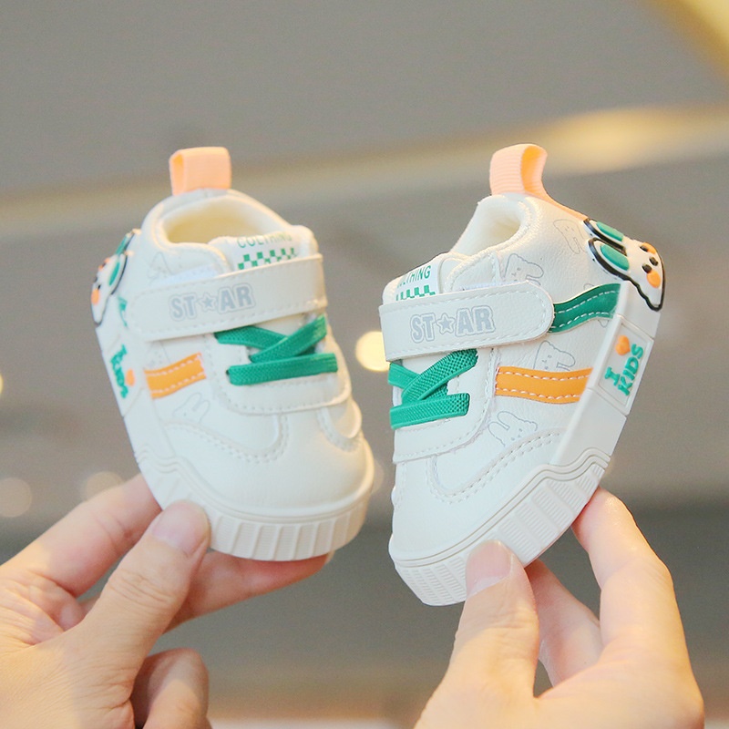 Autumn Baby Toddler Shoes Soft Sole Leather0-2 Years Old Infant Shoes Girls Cartoon Front Step Shoes