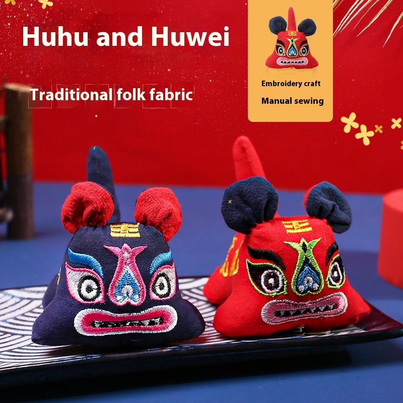 Handmade Cloth Tiger Ornaments Lion Awakening Crafts One-year-old Hundred-day Full Moon Grasping Week Gift Tiger Traditional Non-legacy Pendant