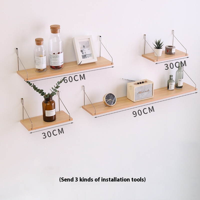 One-piece Drop Shipping Multi-layer Creative Bookshelf Storage Rack Punch-free Wall Partition Decoration Bedroom Wooden Storage Rack