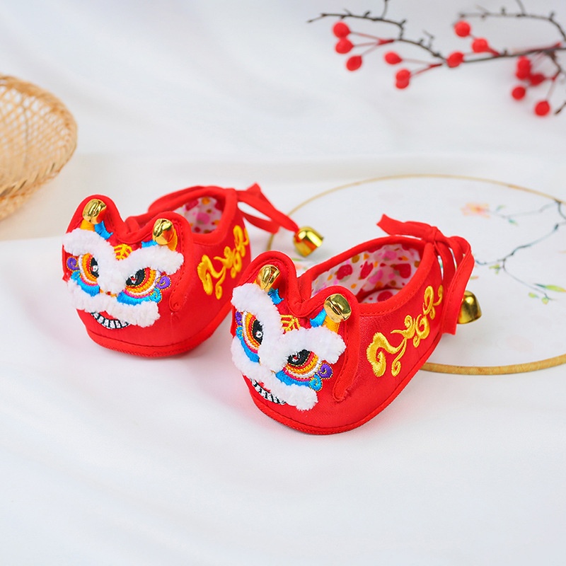 Lion And Tiger Soft Sole Tiger Head Shoes For Boys And Girls Baby Front Step Shoes Infant Embroidered Tiger Head Cloth Shoes Children's Soft Shoes