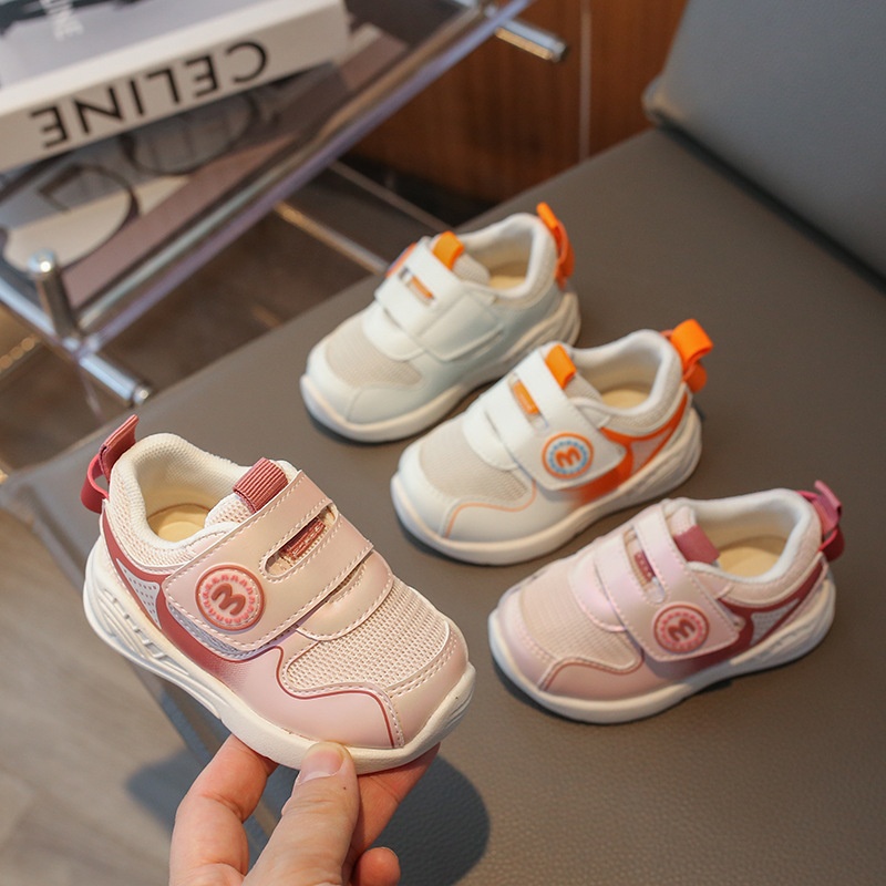 Baby Learning Shoes Functional Shoes Spring And Autumn Boys And Girls Soft Bottom Non-slip Children's Sports Shoes Mesh Baby Shoes