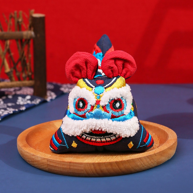Chinese Style Fabric Embroidery Cloth Tiger Dry Lion Ornaments Baby One Hundred Days Full Moon Grasp Zhouli National Tourist Goods