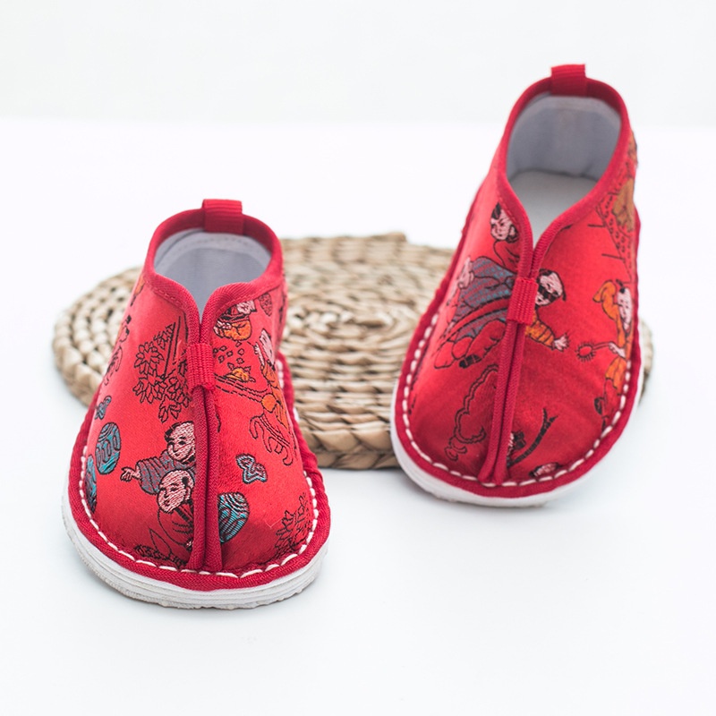 Style Hundred Children Tang Suit Shoes With Thousand-layer Soles For Boys And Girls Baby One-year-old Shoes Chinese Style Children's Cloth Shoes