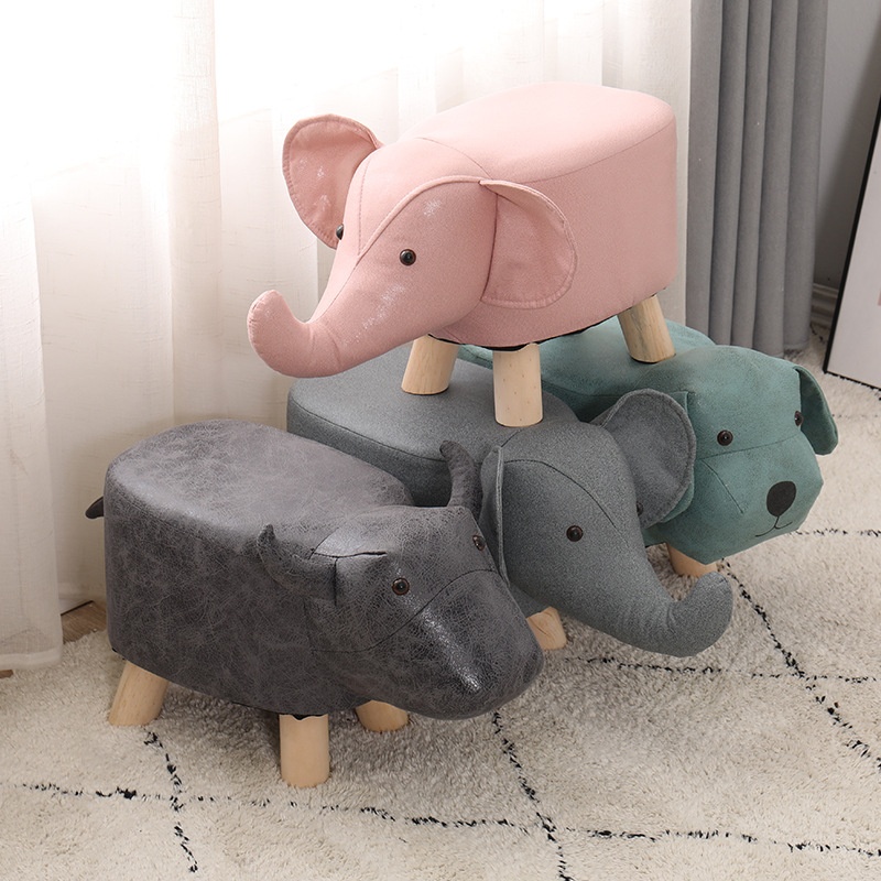 One-piece Small Stool Home Internet Celebrity Children Cute Cartoon Animal Stool Little Elephant Shoe Changing Pet Stool