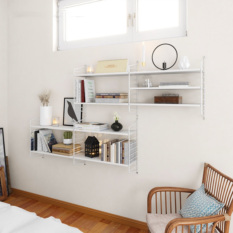 Punch-free Wall Rack Wall Decoration Partition Wall Wall Mounted Set-top Box Router Shelf Bookshelf Wall Mounted