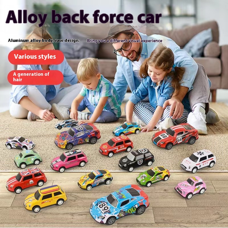 Mini Simulation Shatterproof Alloy Pull Back Car Baby Boy Girl Kindergarten Toy Gift Prize