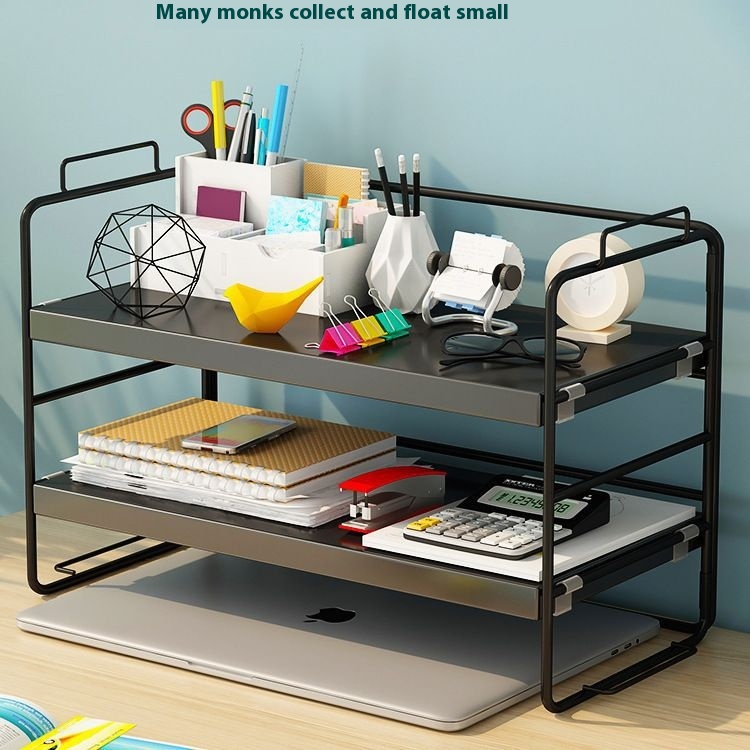 Simple Bookshelf Rack Office Desktop Storage Rack Table Multi-layer Iron Table Desk Small Shelf