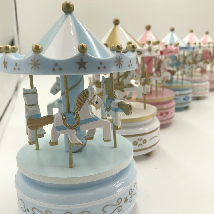 Direct Sale Birthday Cake Baking Decoration Music Box Music Box Carousel Cake Decoration Home
